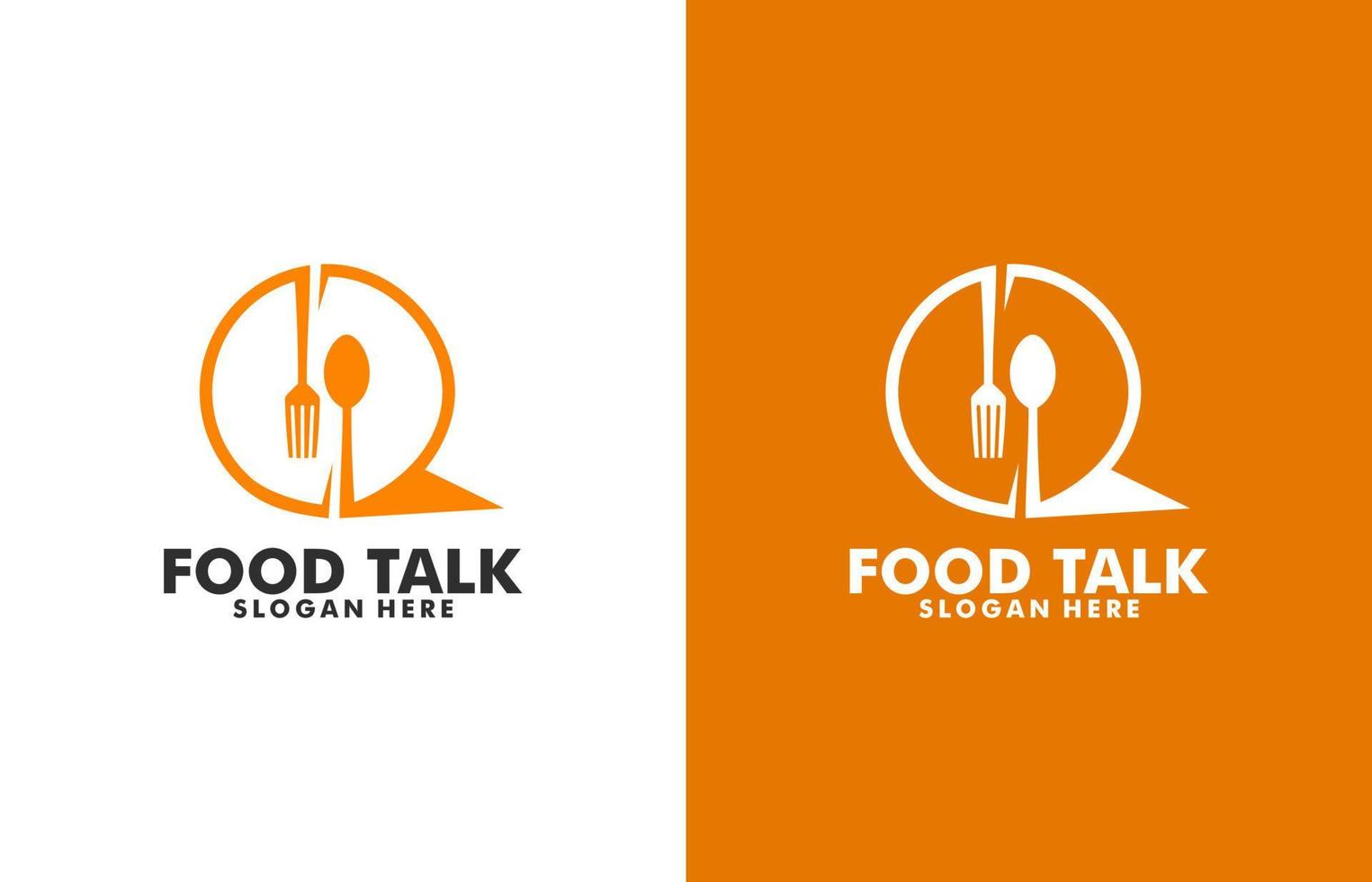 Food talk logo design template vector, online food , Cafe or restaurant logo. vector