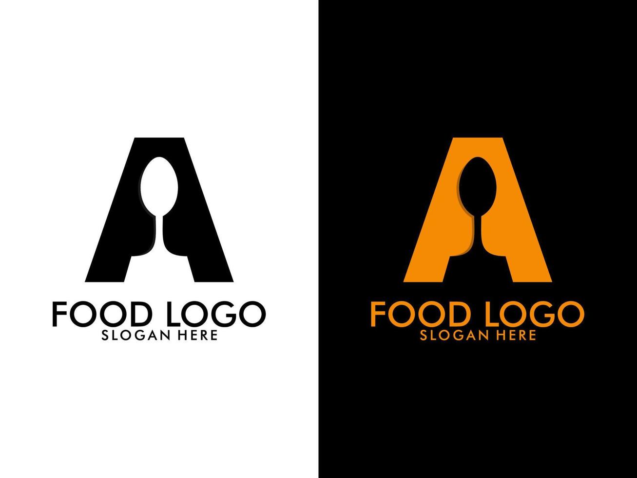 inicial letra un comida logo, comida logo vector