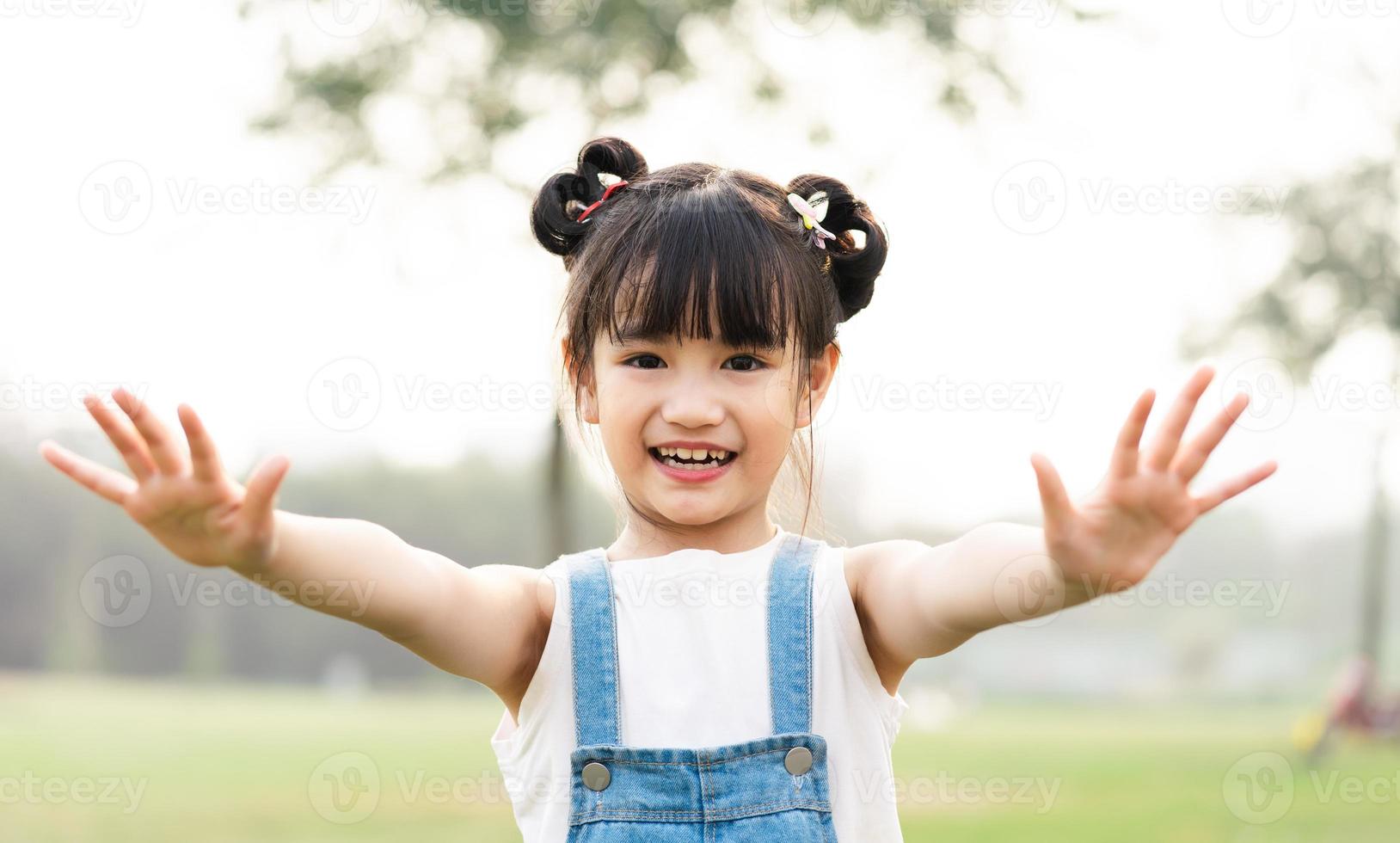 cute asian girl's feet in the park photo