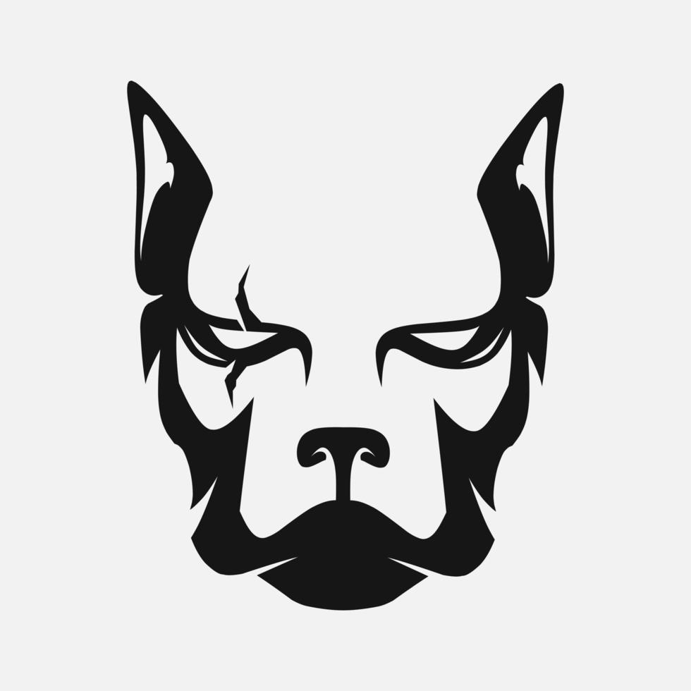 perro enojado logo. sencillo negativo espacio vector diseño. aislado con suave antecedentes.