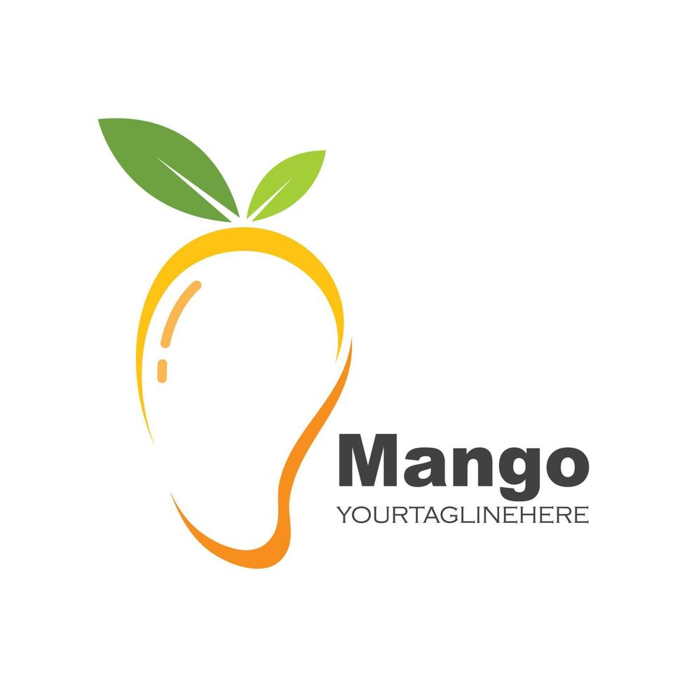 mango Fruta vector ilustración logo