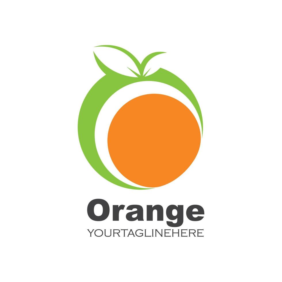 naranja Fruta icono vector logo ilustración