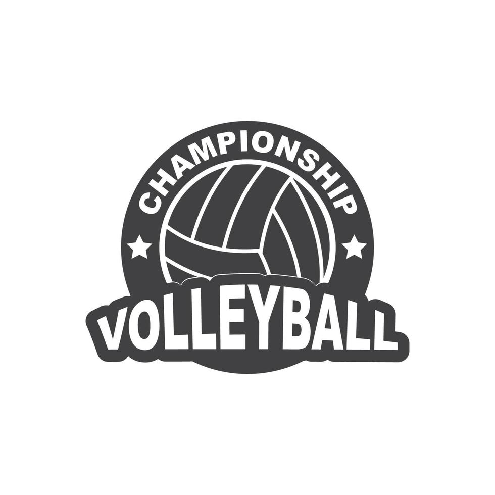 volley ball club logo and badge vector icon illustration