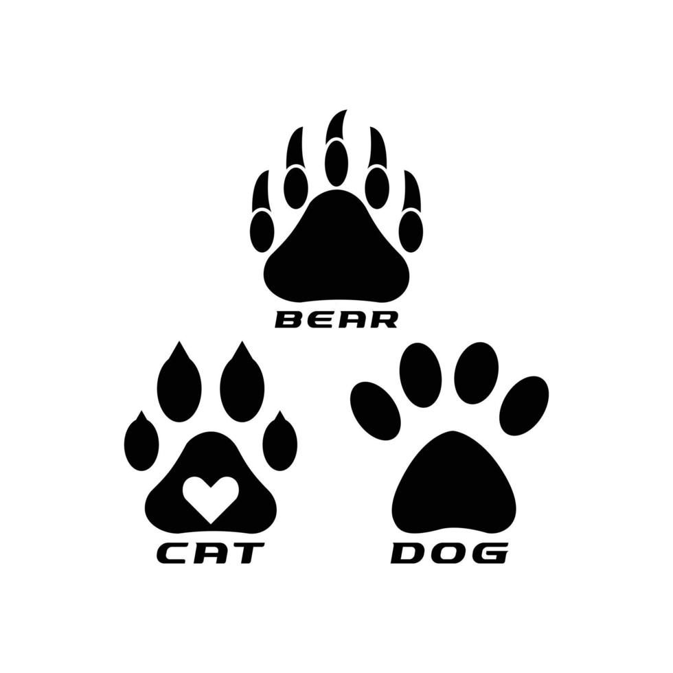 Animals footprints on white background vector