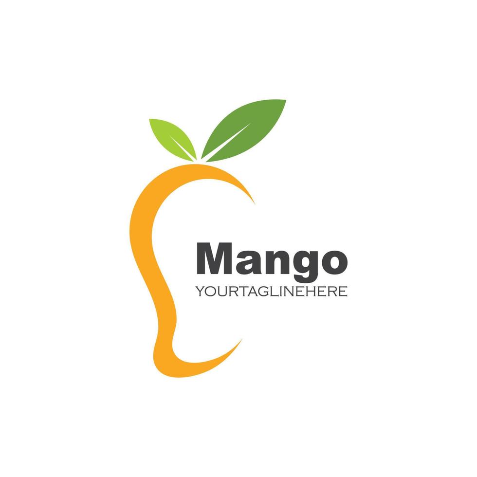 mango Fruta vector ilustración logo