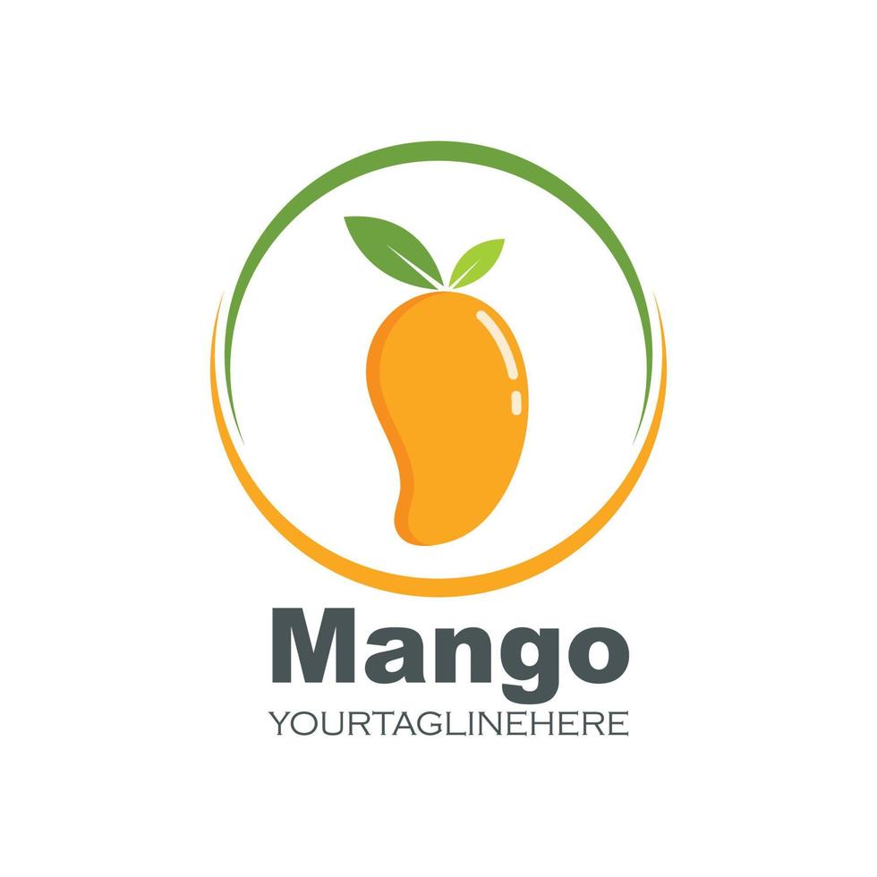 mango Fruta vector ilustración logo