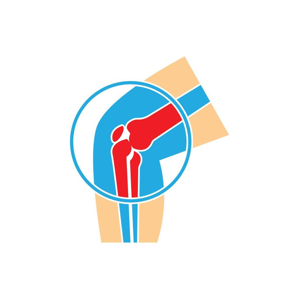 knee joint bone logo vector illustration