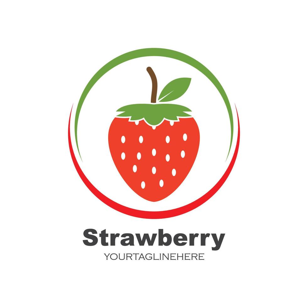 strawberry icon logo vector illustration