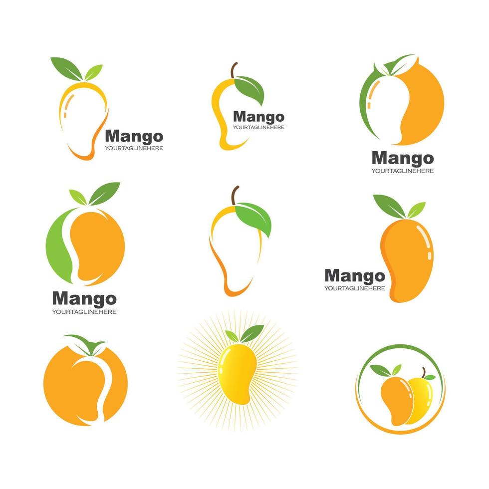 mango Fruta vector ilustración logo