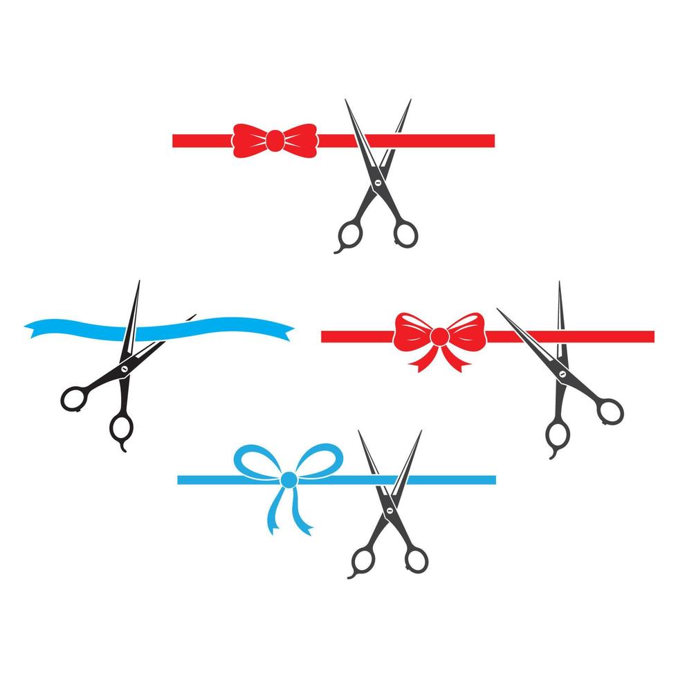 cutting ribbon with scissor vector illustration