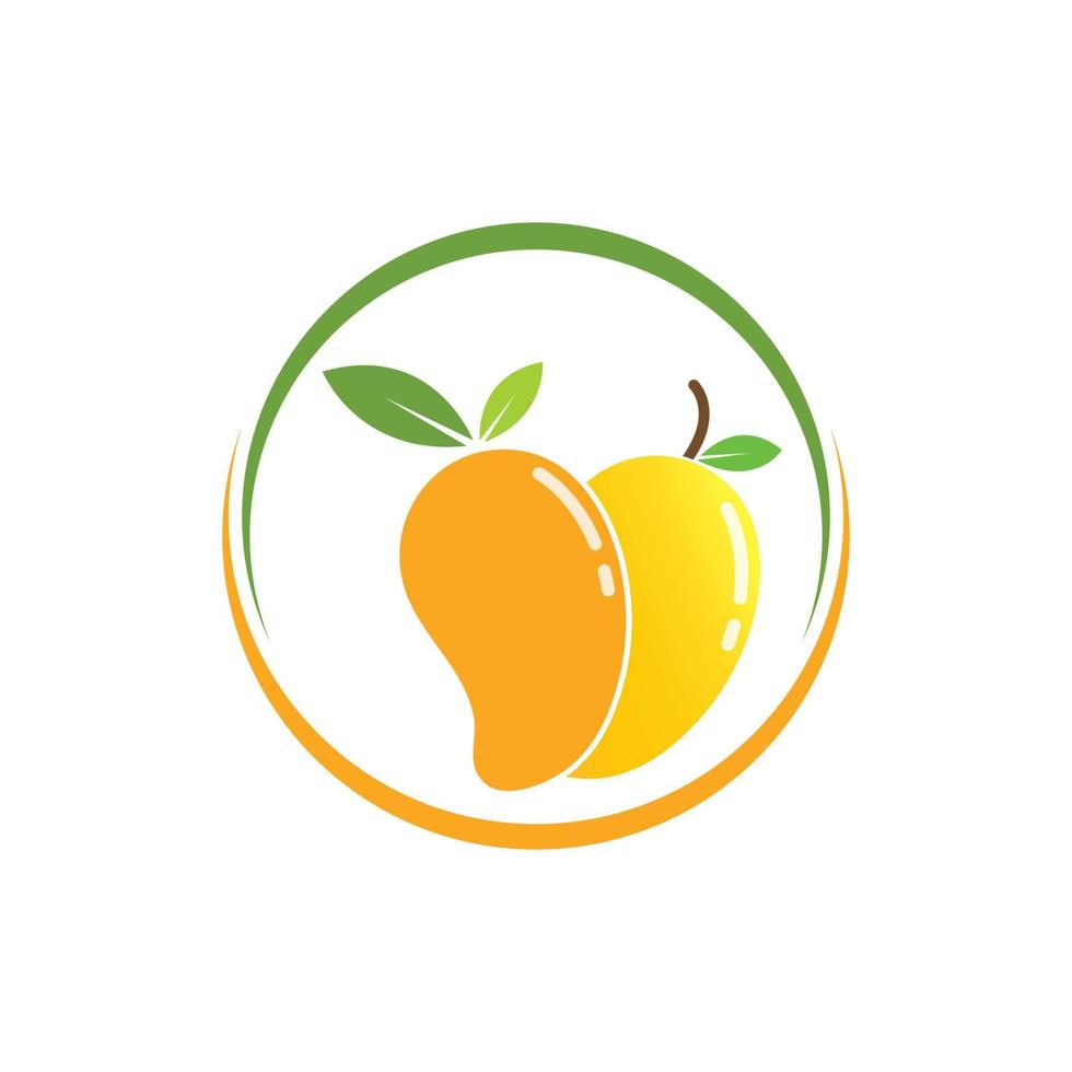 mango Fruta vector ilustración logo