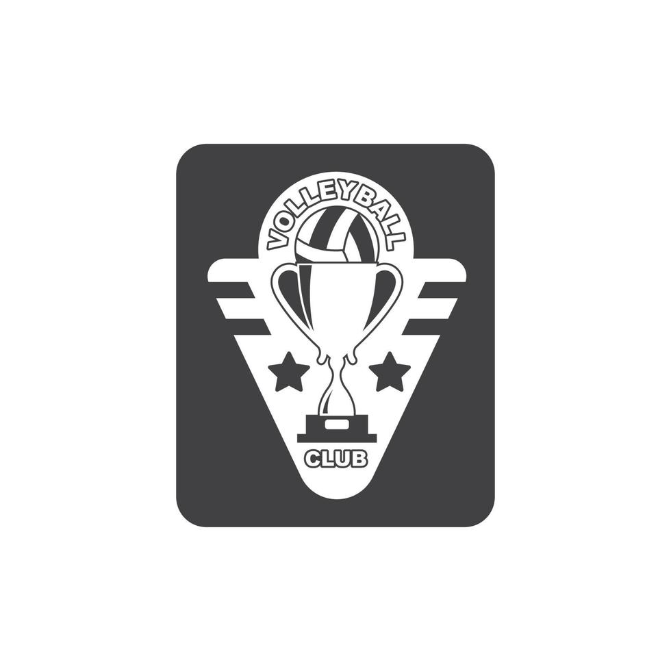 volley ball club logo and badge vector icon illustration