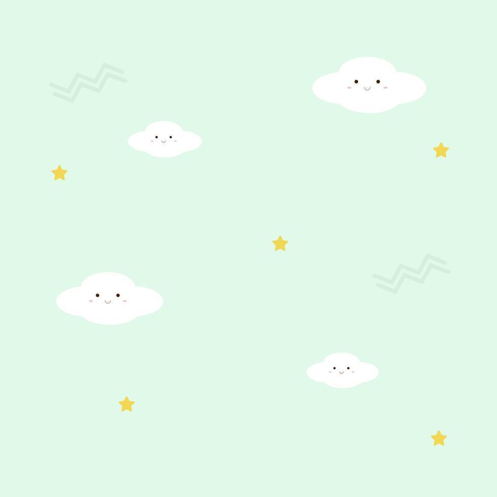 Seamless boho patterns with white cloud. Contemporary minimalistic trendy pink backgrounds for kids. Vector illustration Flat web design element for website or app, graphic design, logo, web site