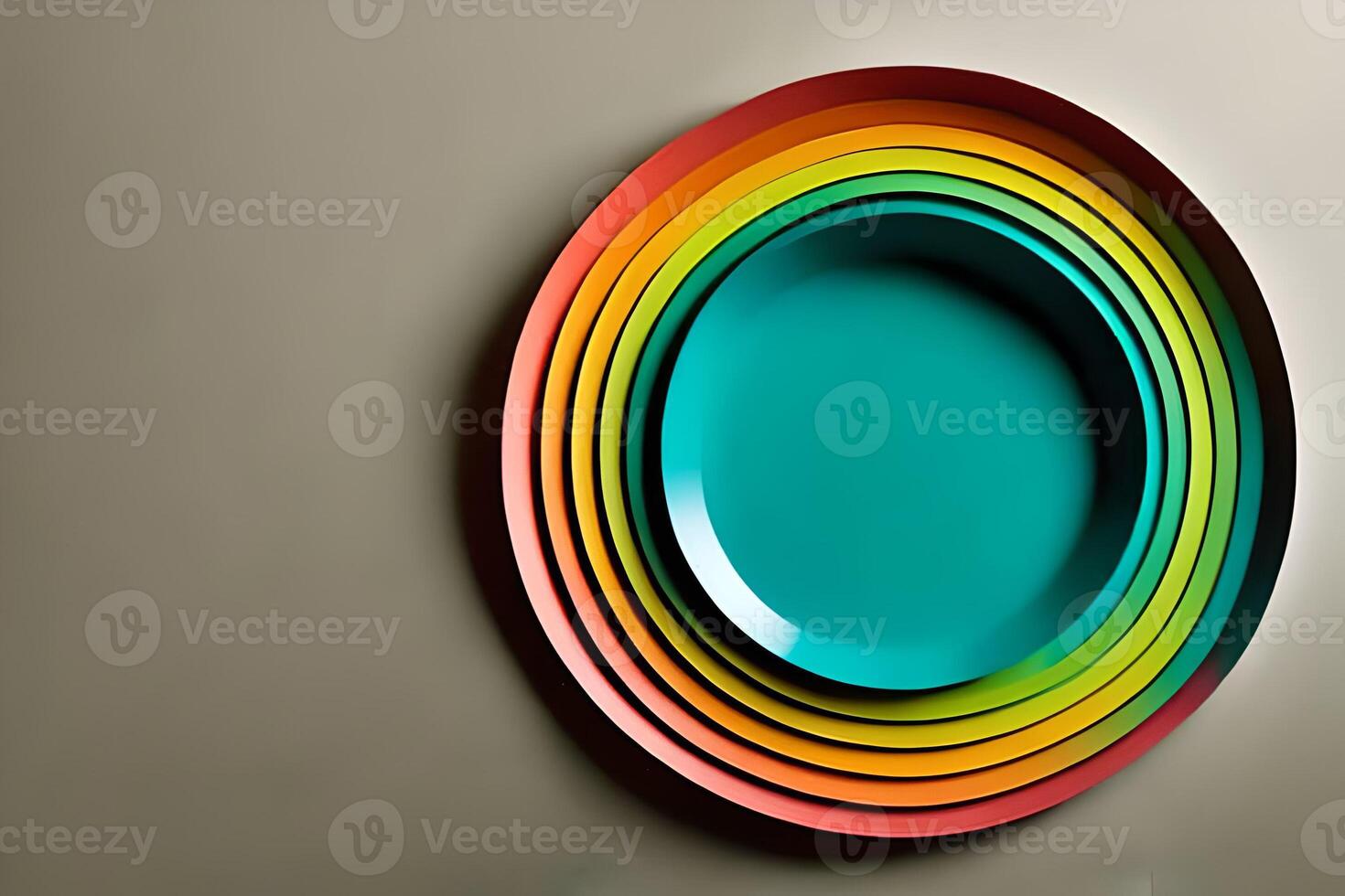 Rainbow colorful paper circle background. Template illustration for design material, element and backdrop. photo