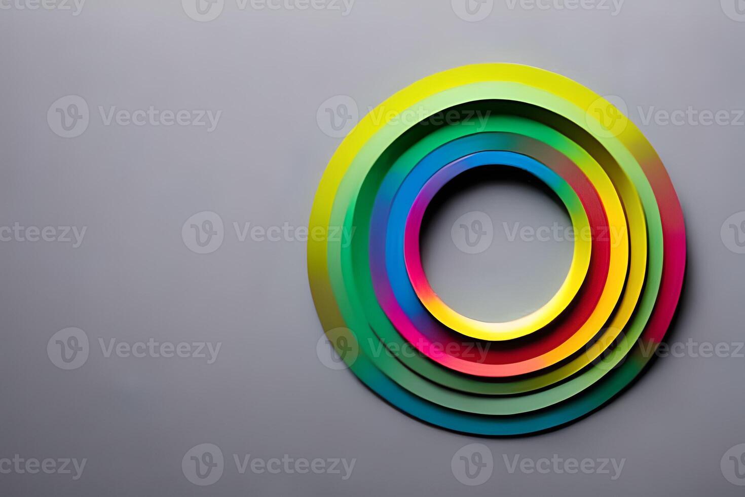 Rainbow colorful paper circle background. Template illustration for design material, element and backdrop. photo