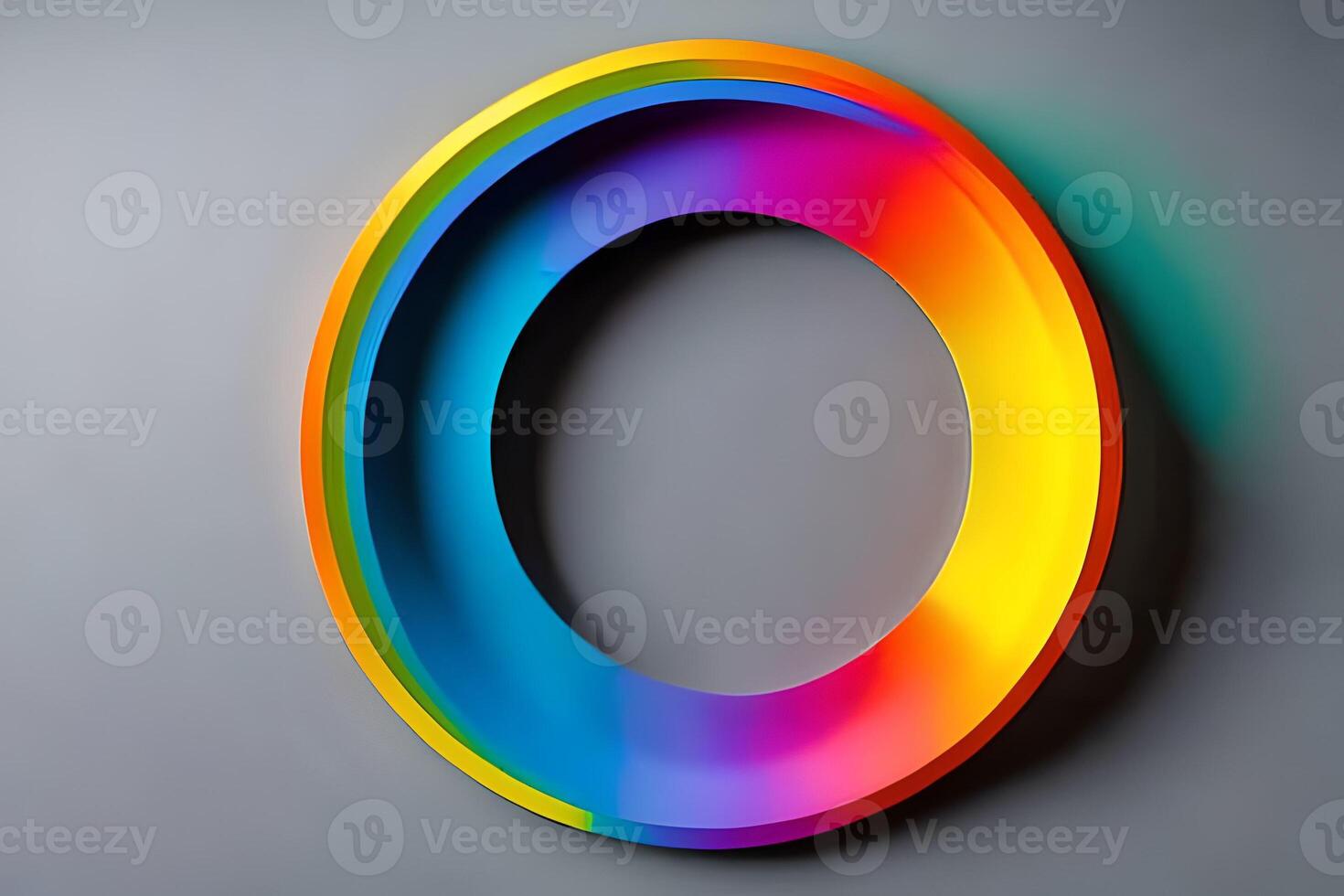 Rainbow colorful paper circle background. Template illustration for design material, element and backdrop. photo