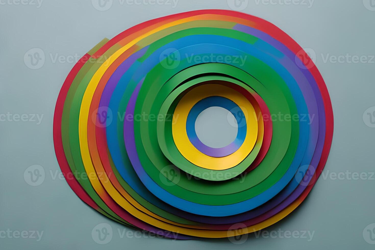 Rainbow colorful paper circle background. Template illustration for design material, element and backdrop. photo