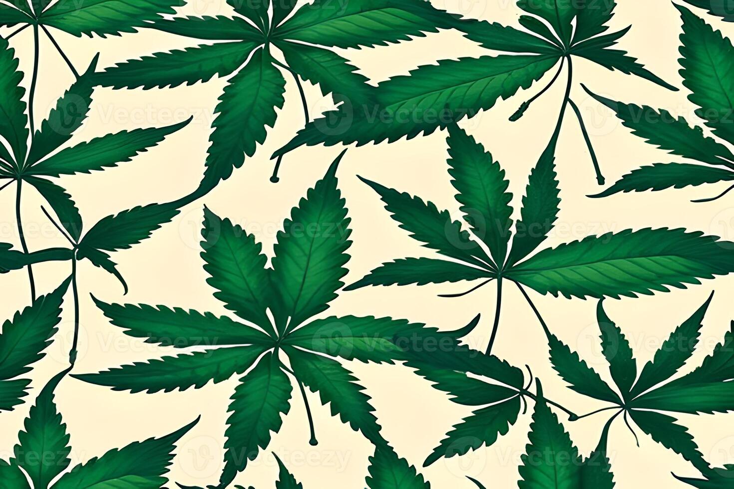 Green cannabis marijuana leaves seamless pattern background. Cannabis clip and background. Concept of drugs, hemp photo