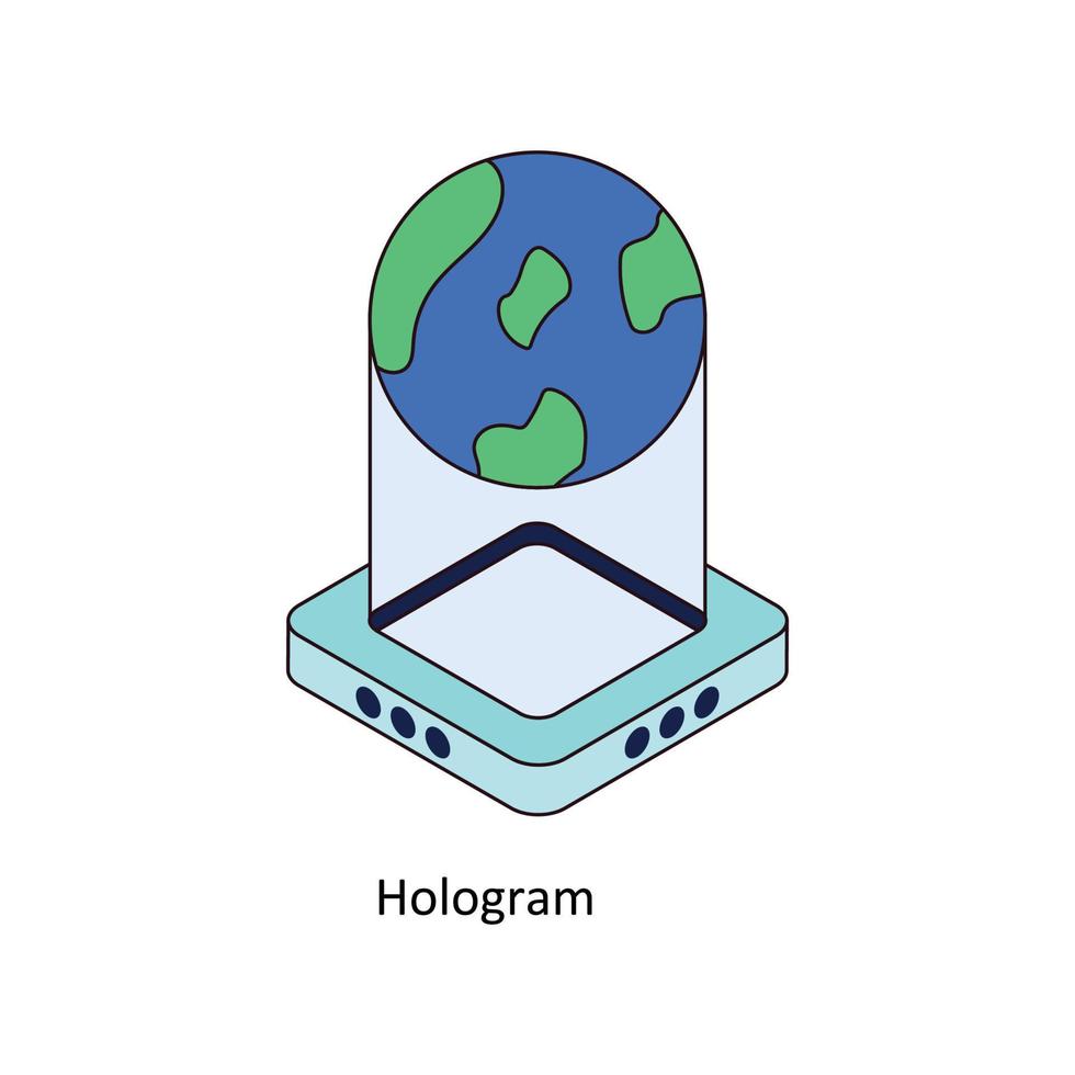 Hologram Vector Isometric  Icons. Simple stock illustration stock