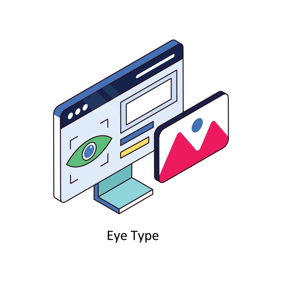 Eye Type Vector Isometric  Icons. Simple stock illustration stock