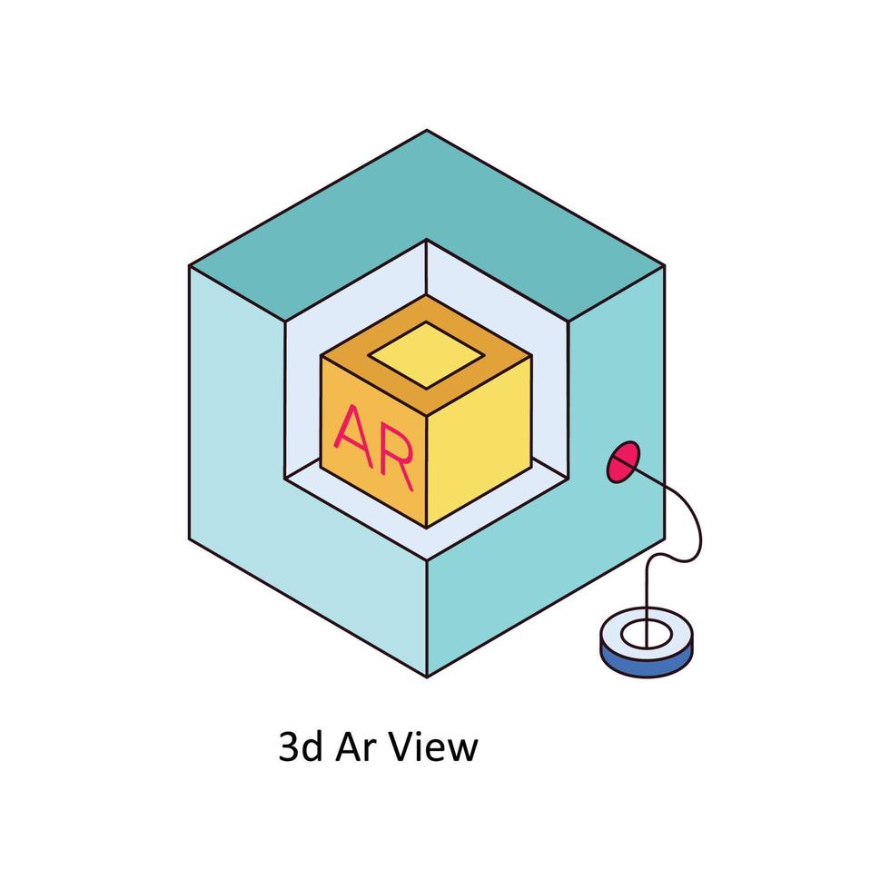 Extended Reality Vector Isometric  Icons. Simple stock illustration stock