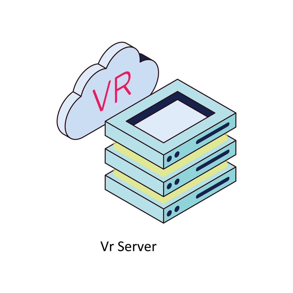 VR Server Vector Isometric  Icons. Simple stock illustration stock