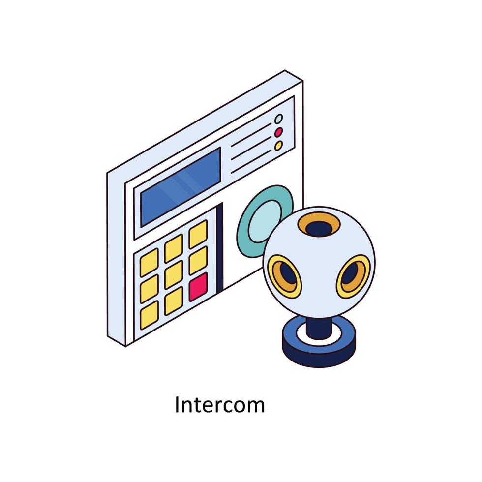 Intercom Vector Isometric  Icons. Simple stock illustration stock