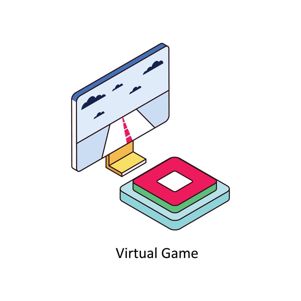 Computer Game Vector Isometric  Icons. Simple stock illustration stock