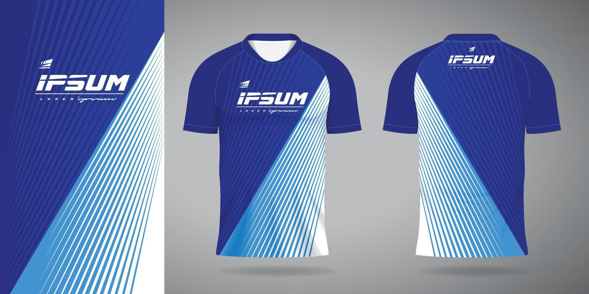 blue jersey sport uniform shirt design template vector