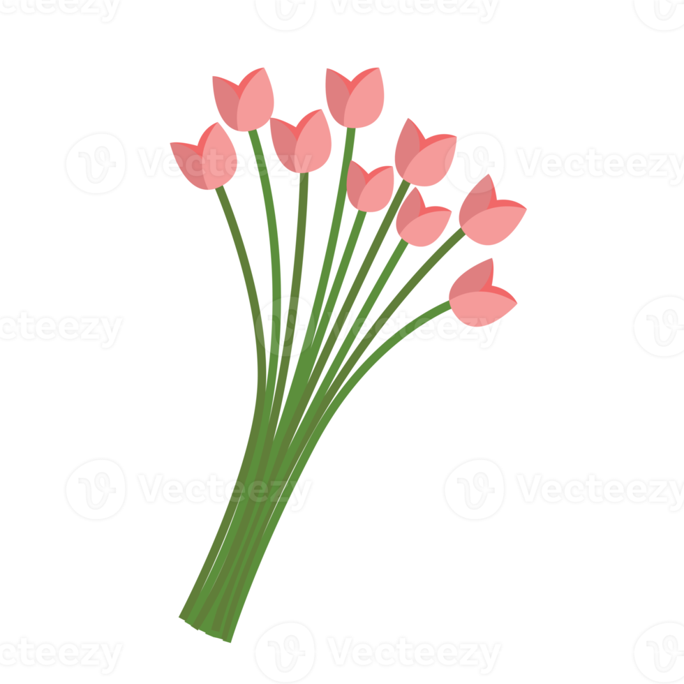 pastel hand draw flowers png