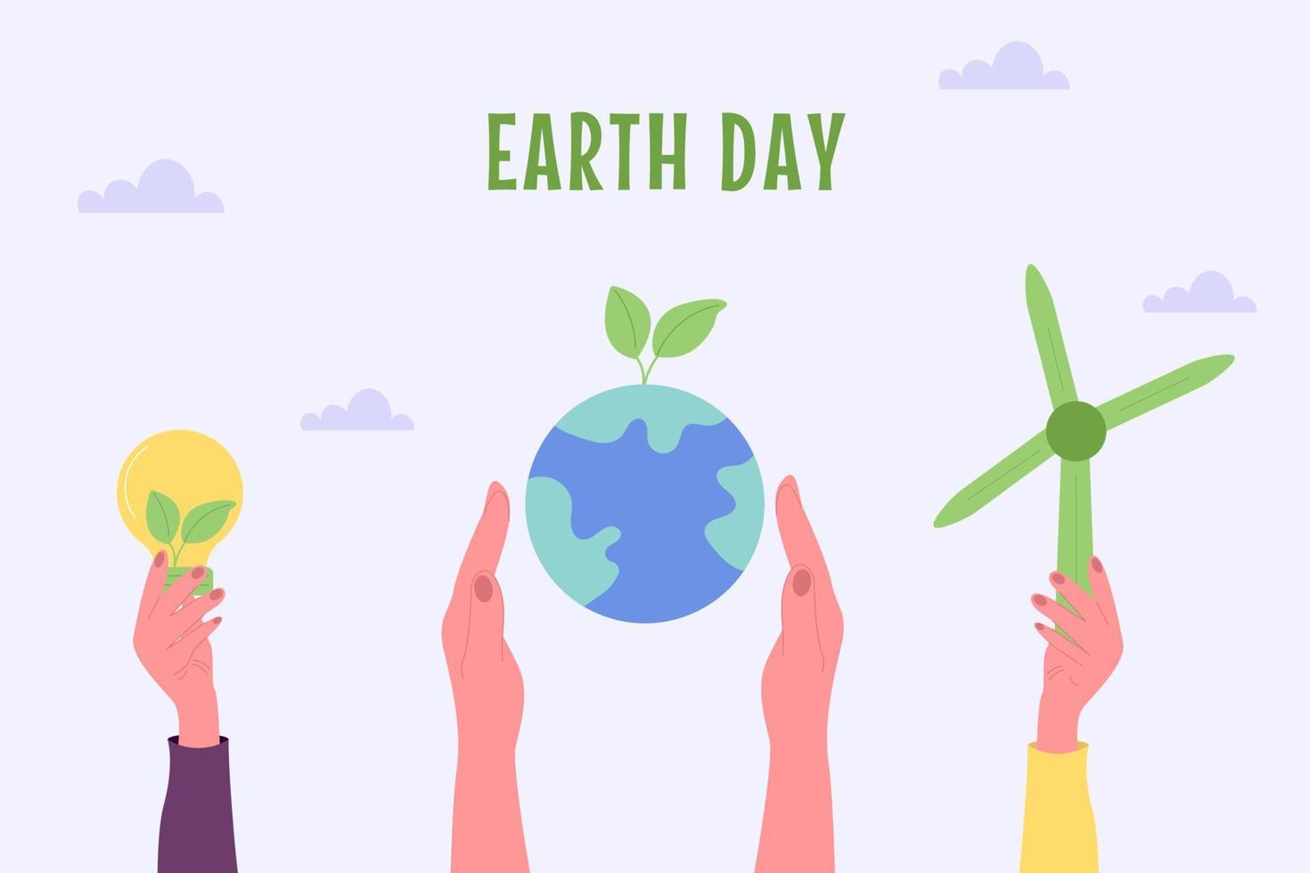 Earth Day illustration. Earth friendly. Eco friendly conception. vector