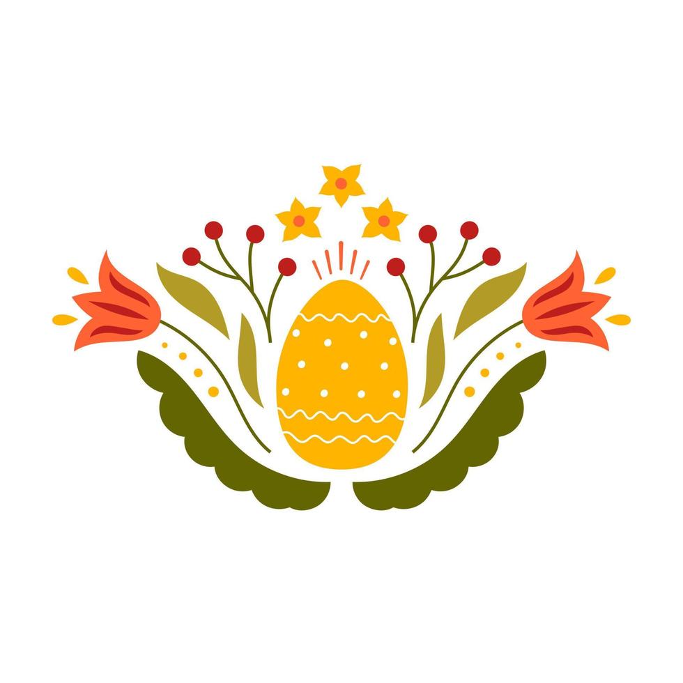 Pascua de Resurrección diseño con flores modelo para póster, saludo tarjeta, invitación o tarjeta postal. vector