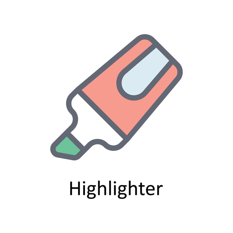 Highlighter Vector Fill outline  Icons. Simple stock illustration stock