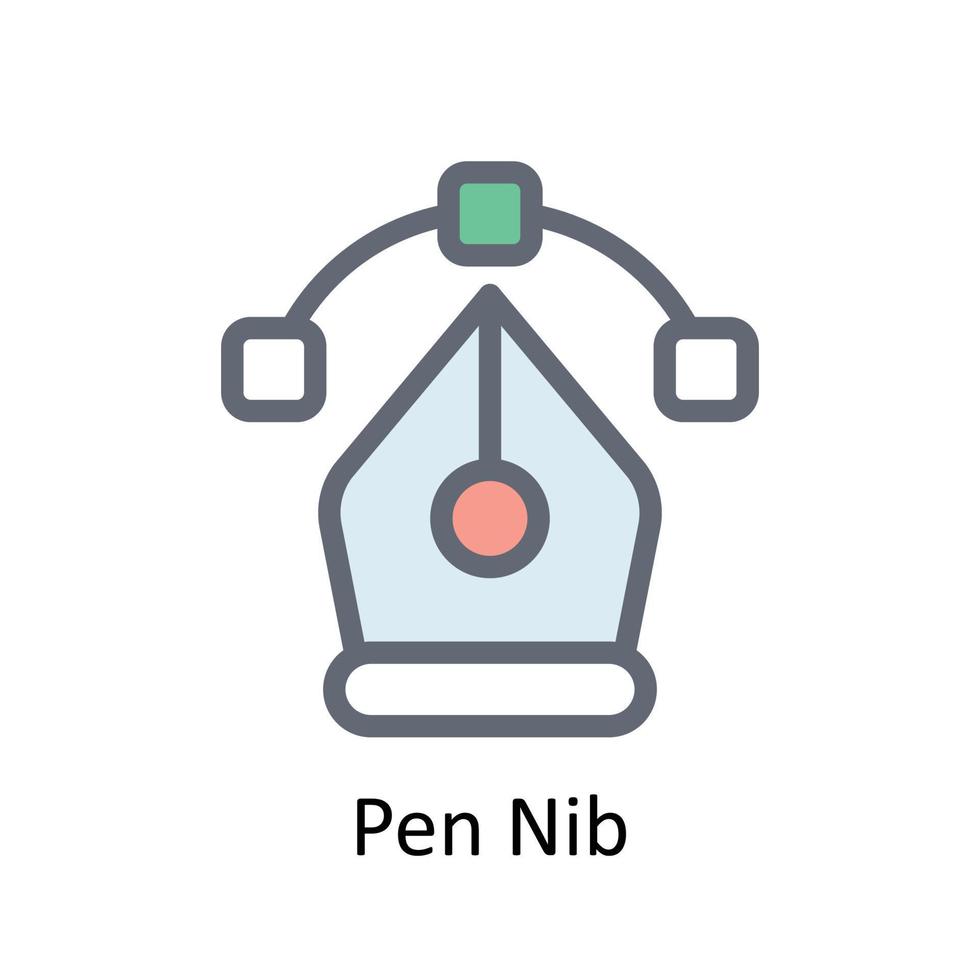 Pen Nib Vector Fill outline  Icons. Simple stock illustration stock