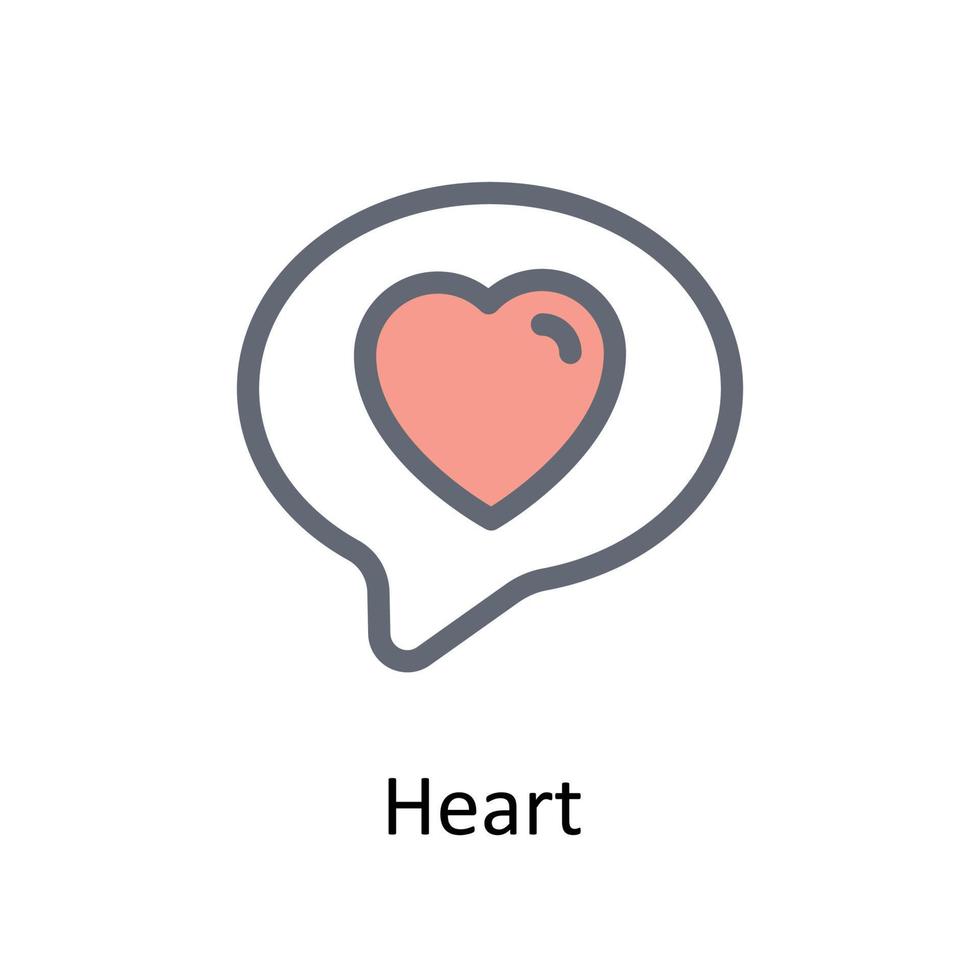 Heart Vector Fill outline  Icons. Simple stock illustration stock