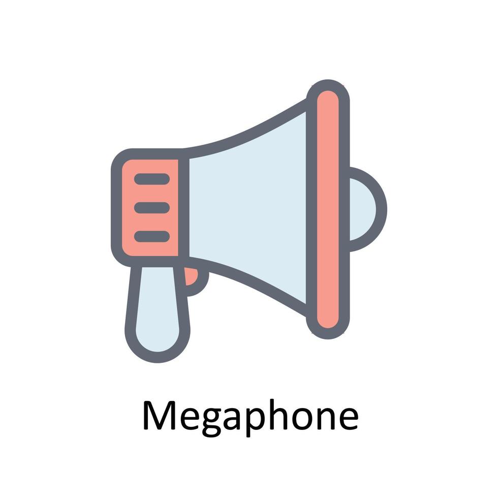 Megaphone Vector Fill outline  Icons. Simple stock illustration stock