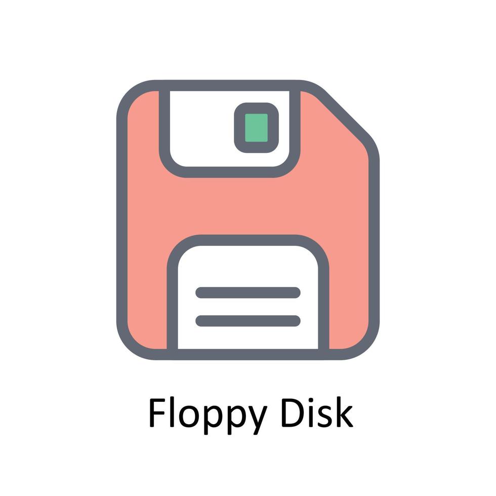 Floppy Disk  Vector Fill outline  Icons. Simple stock illustration stock