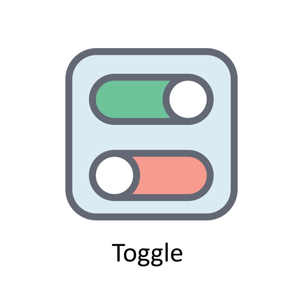 Toggle  Vector Fill outline  Icons. Simple stock illustration stock