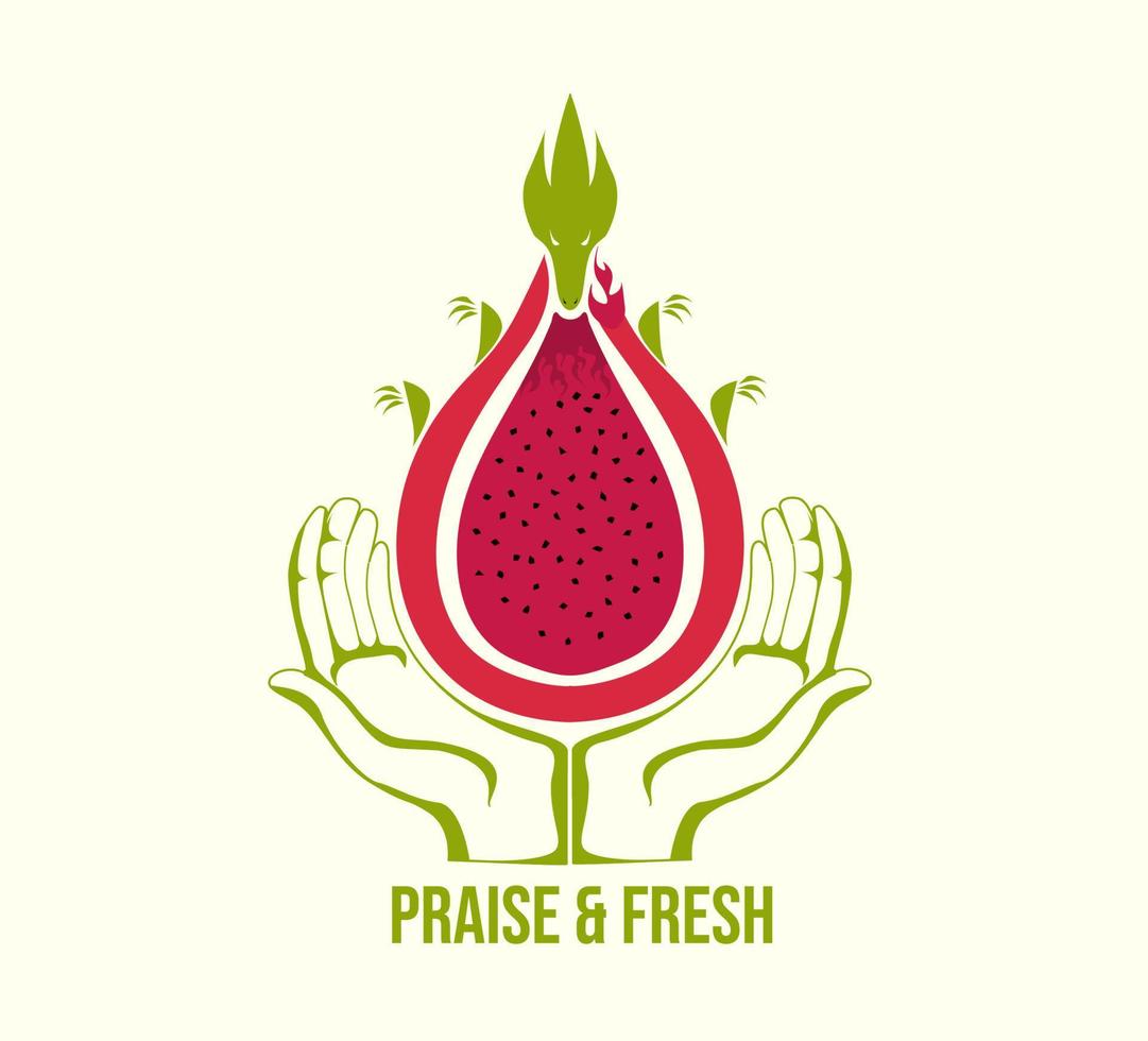 Dragon fruit design premium logo Pro Vector