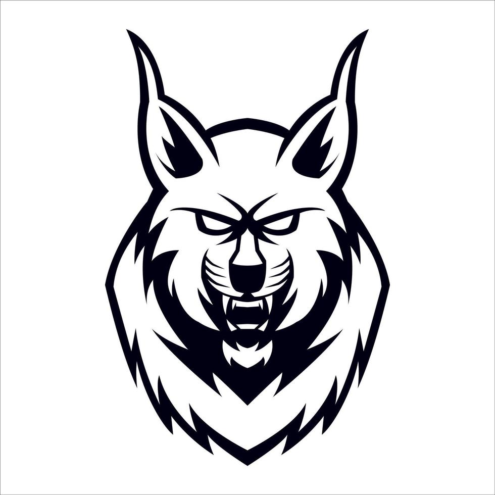 Angry cat face. Cat vector illustration. Cat Face Drawing Black And White Vector Illustration