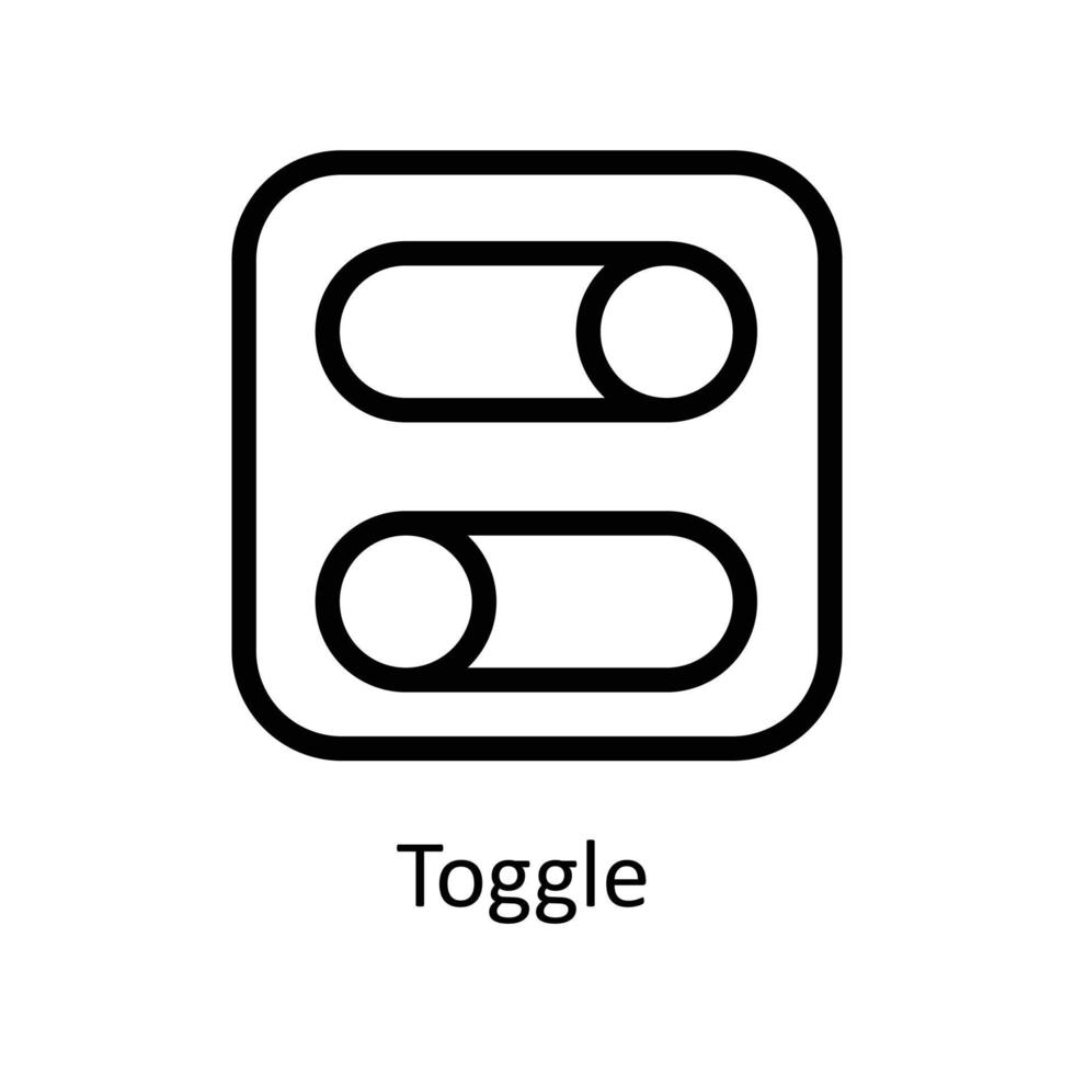 Toggle  Vector  outline  Icons. Simple stock illustration stock