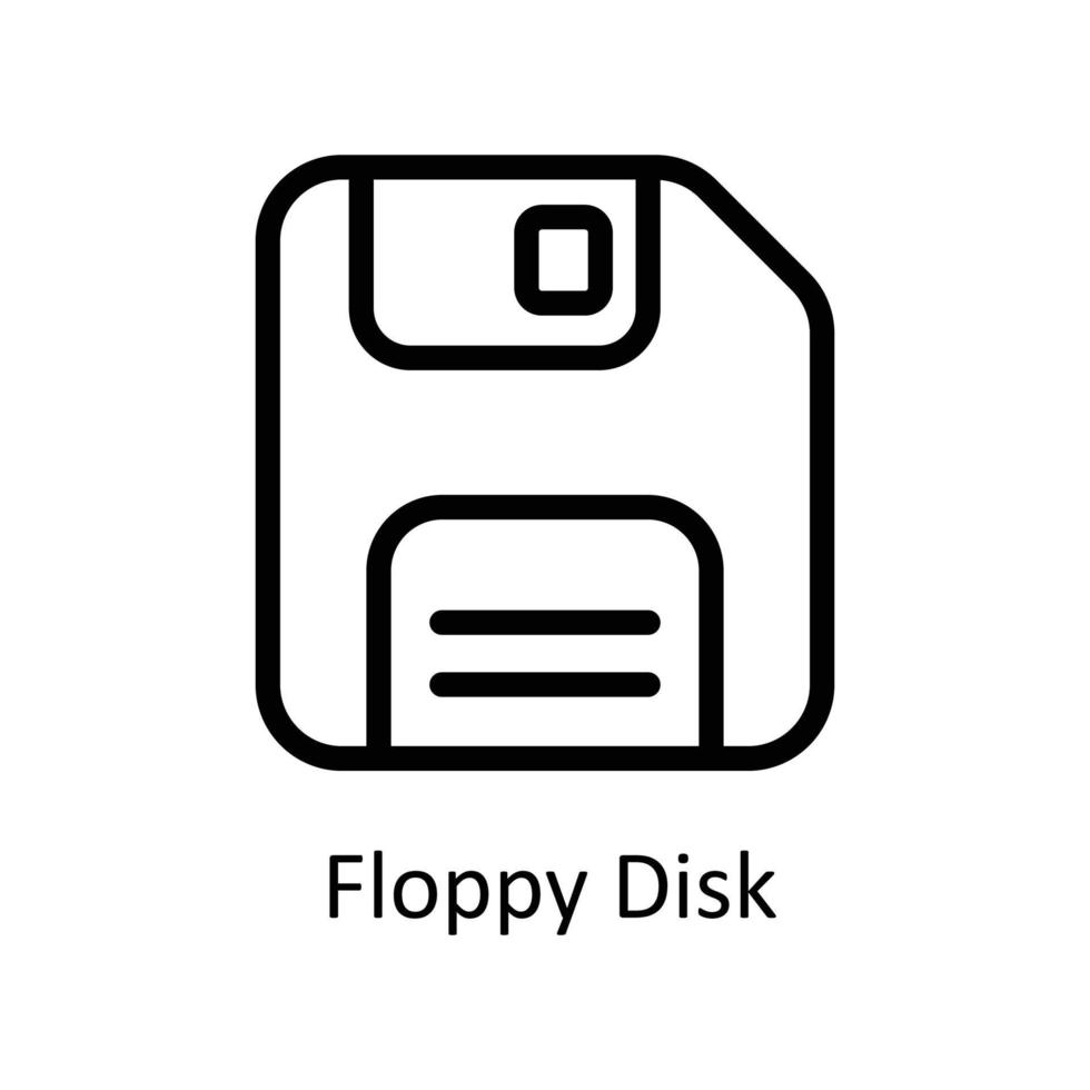 Floppy Disk  Vector  outline  Icons. Simple stock illustration stock