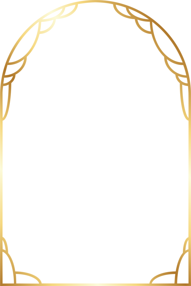 Aesthetic Gold Arch Border png