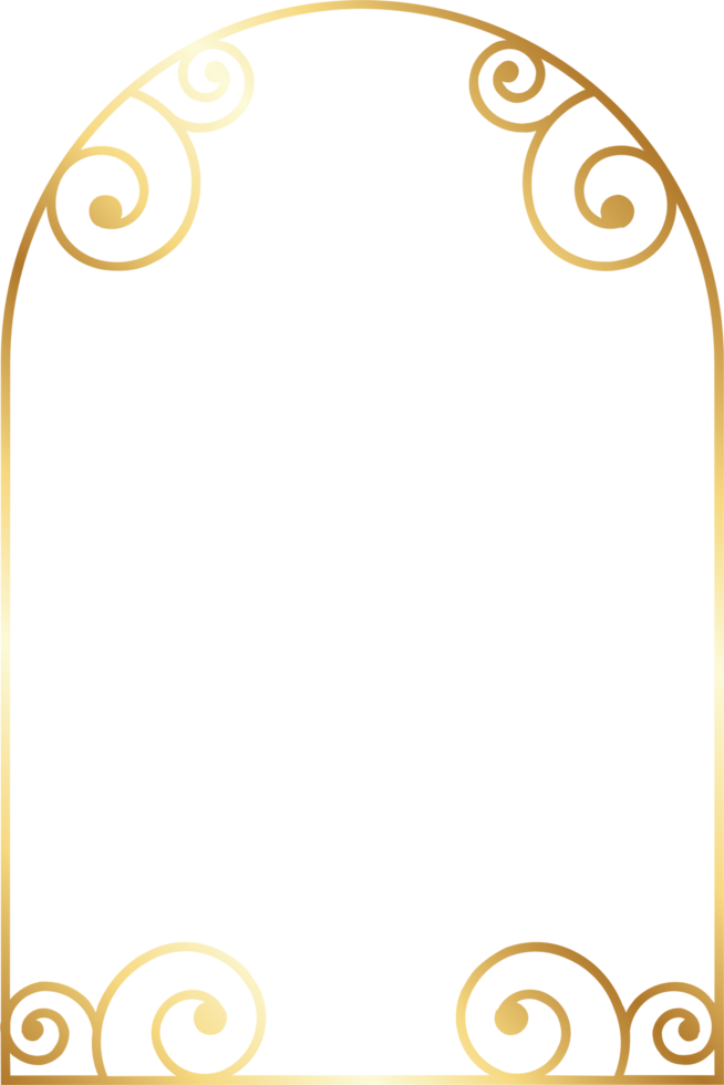 Aesthetic Gold Arch Border png