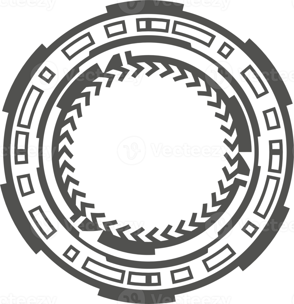 hud trogen element. abstrakt optisk syfte. cirkel geometrisk former för virtuell gränssnitt och spel. kamera sökare för prickskytt vapen png