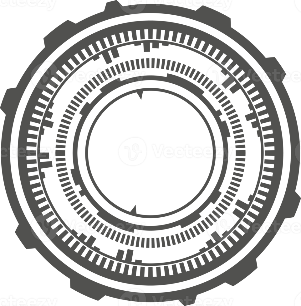 HUD futuristic element. Abstract optical aim. Circle geometric shapes for virtual interface and games. Camera viewfinder for sniper weapon png