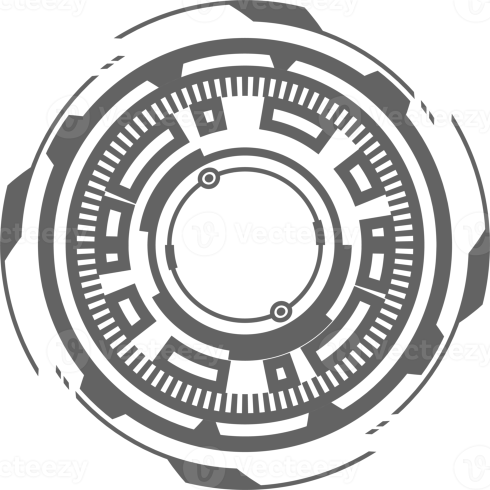 hud trogen element. abstrakt optisk syfte. cirkel geometrisk former för virtuell gränssnitt och spel. kamera sökare för prickskytt vapen png