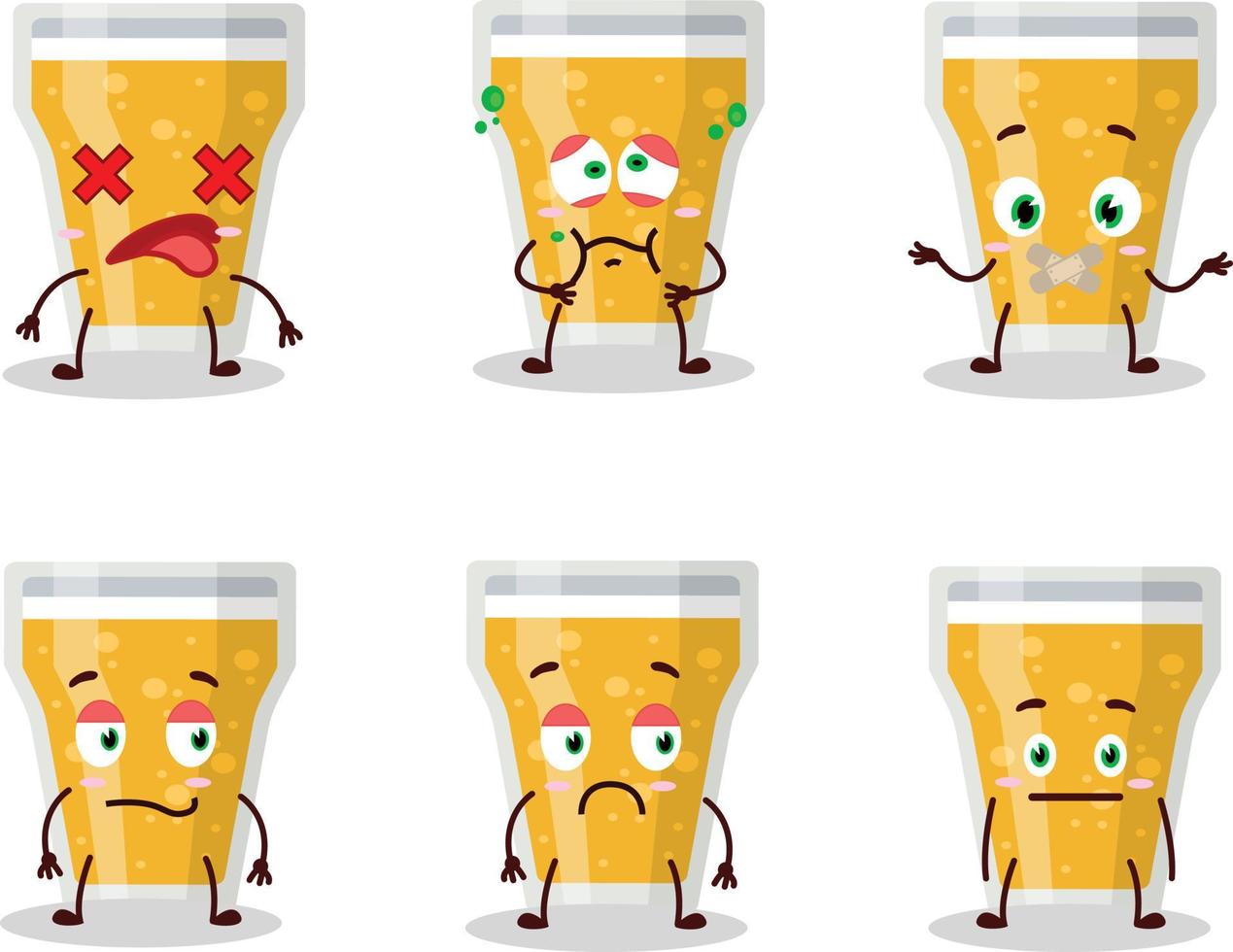 Glass of beer cartoon character with nope expression vector