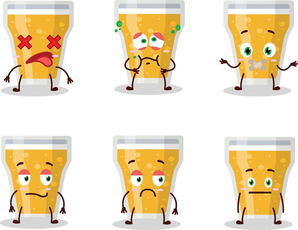 vaso de cerveza dibujos animados personaje con no expresión vector