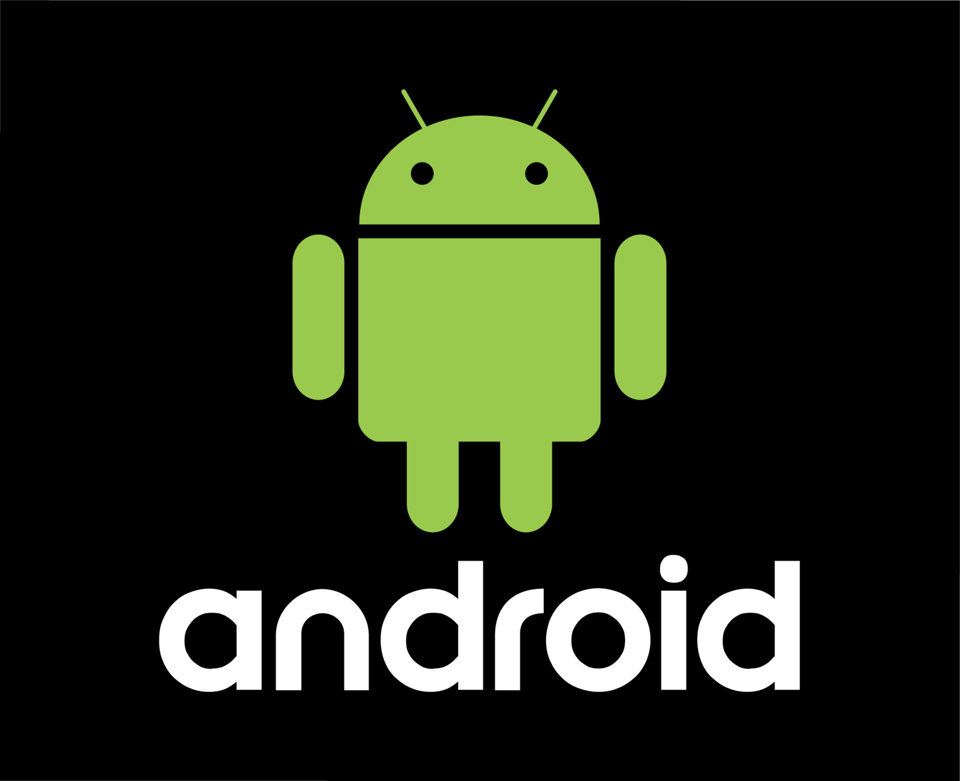 androide operando sistema logo icono símbolo verde con nombre blanco